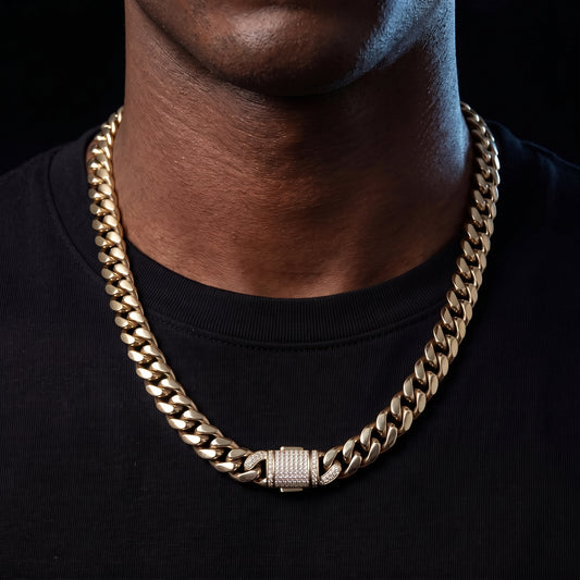 6-14mm Miami Cuban Link Chain Iced Clasp - Different Drips