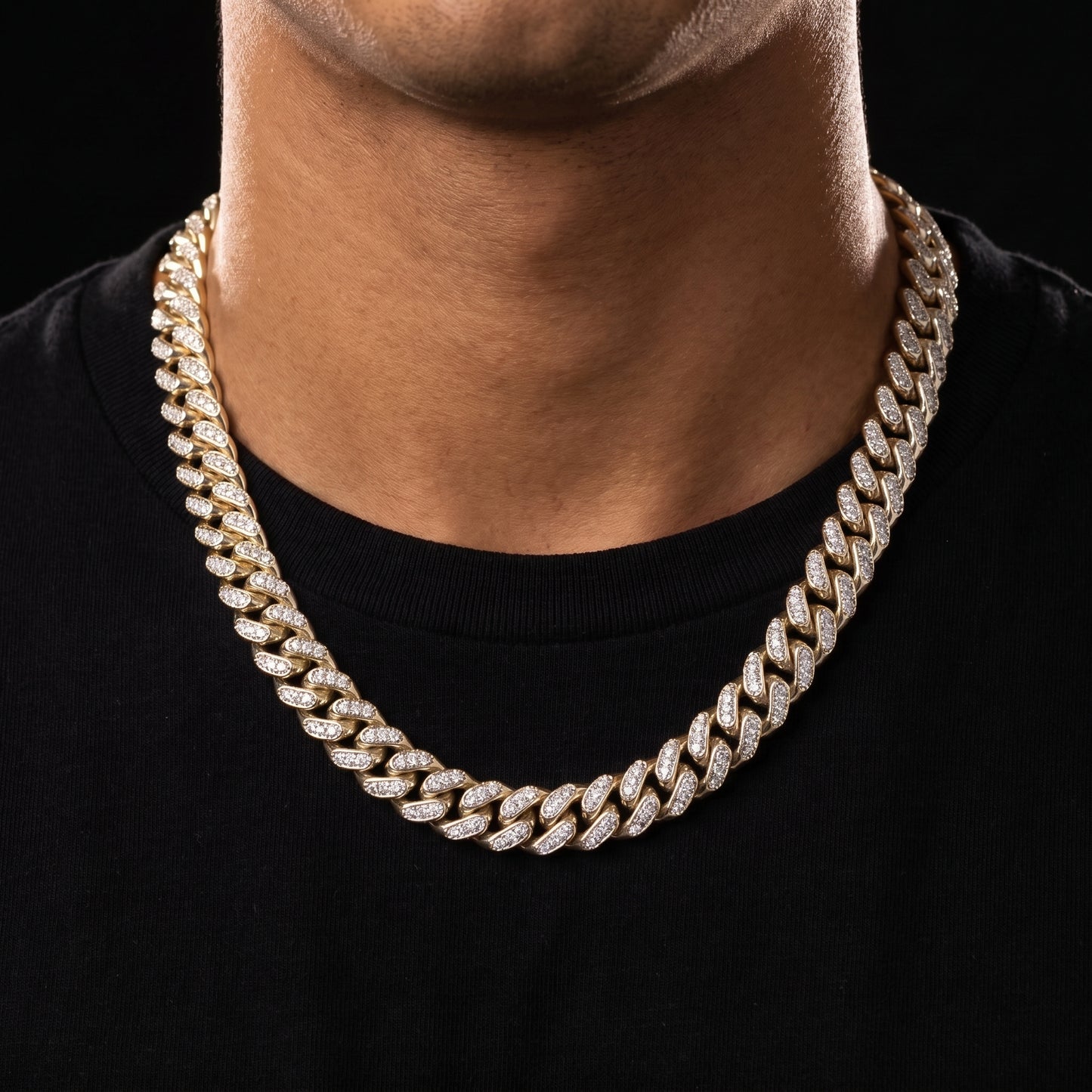 Iced Tri Tone Cuban Link Chain