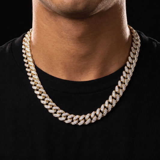 Iced Tri Tone Cuban Link Chain