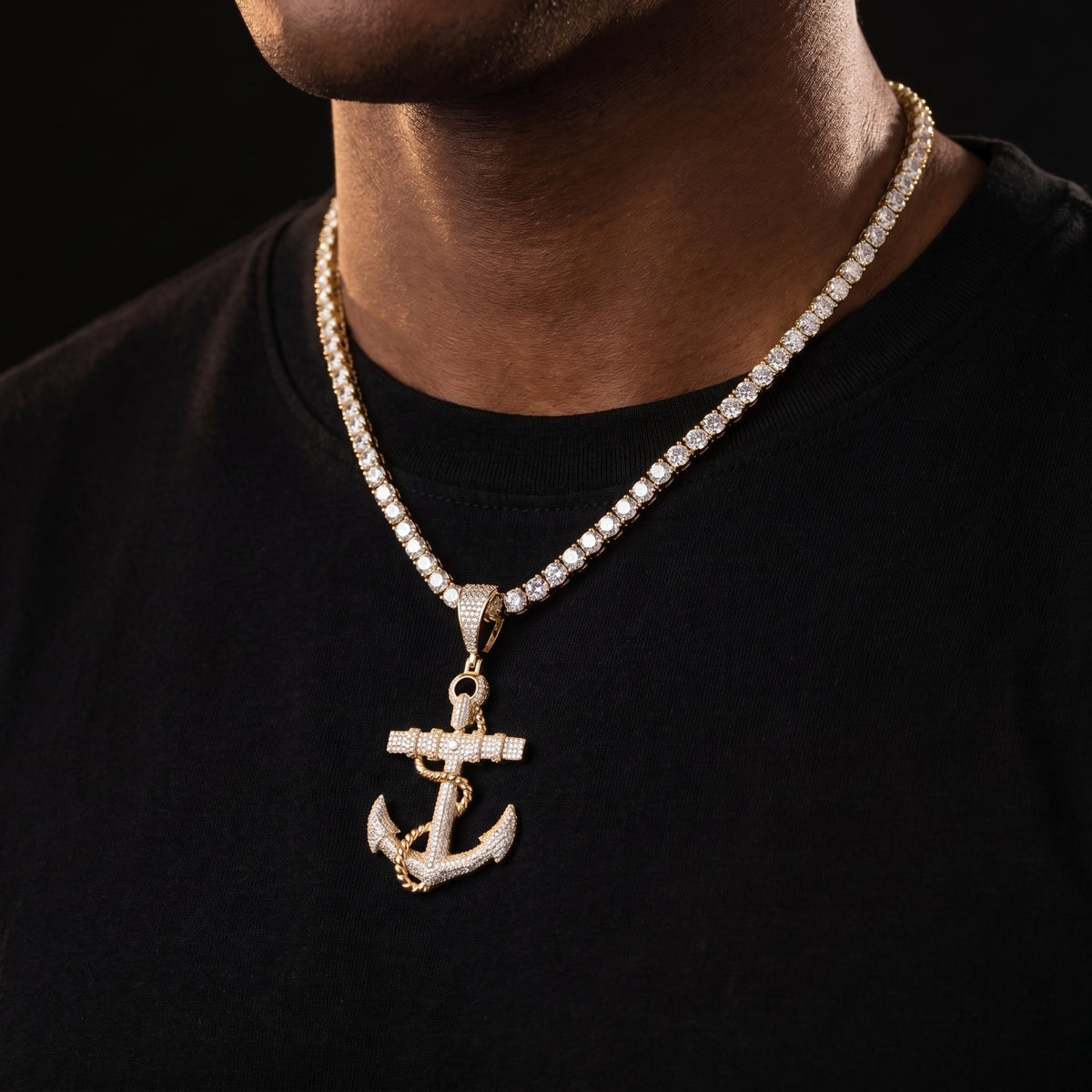 S925 Moissanite Anchor Pendant - Different Drips