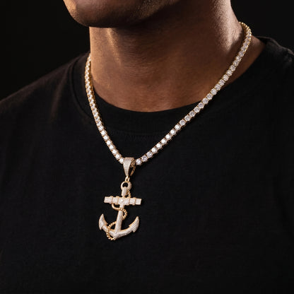 S925 Moissanite Anchor Pendant - Different Drips
