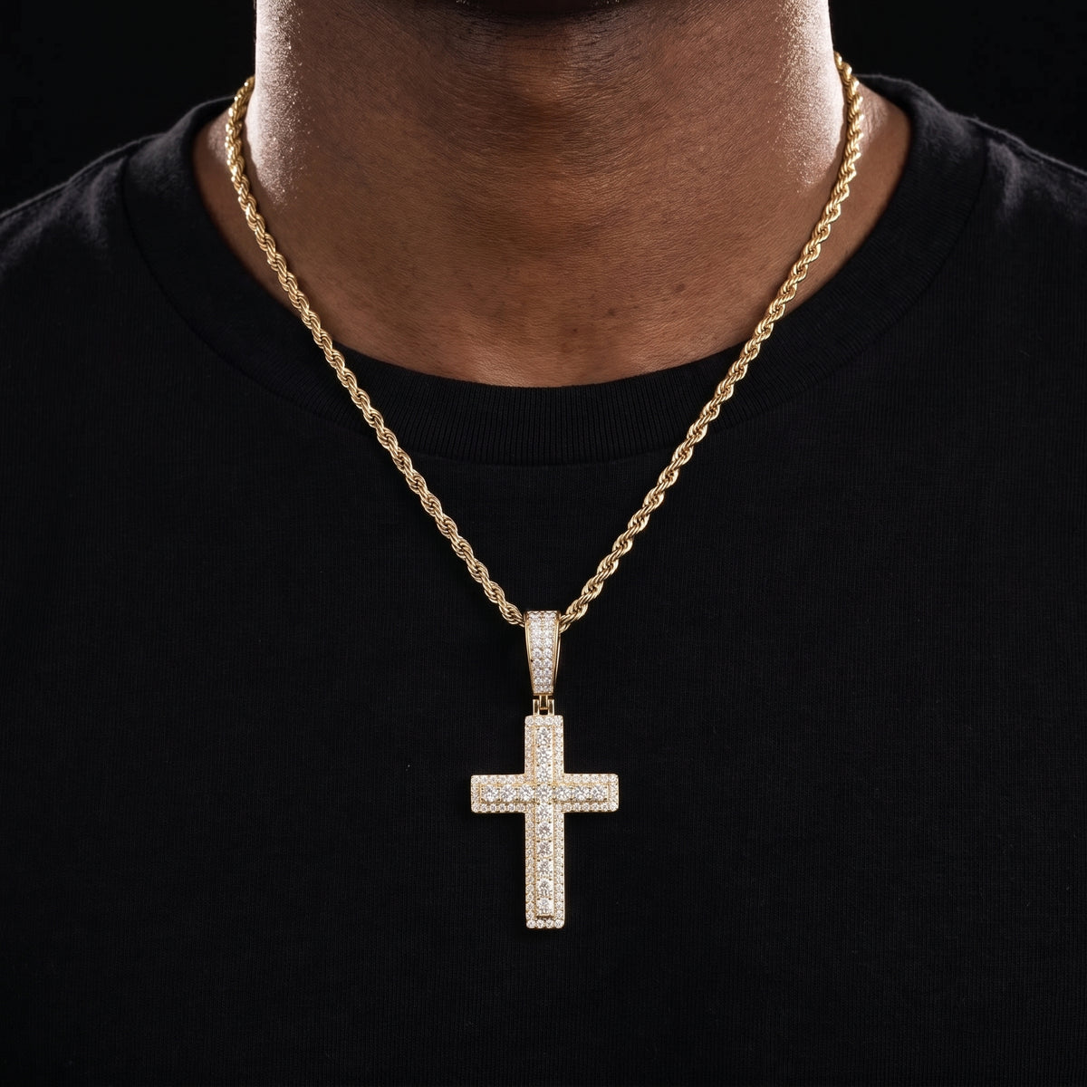 S925 Moissanite Cross Pendant - Different Drips
