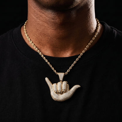Oversized Rock Hand Pendant - Different Drips