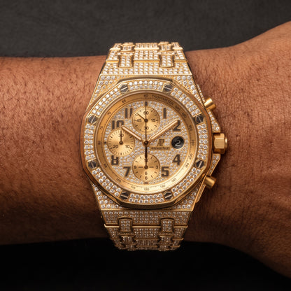 Iced Chronograph Screw Head Watch - Different Drips
