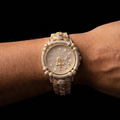 Iced Pirate Skull Round Watch - Different Drips