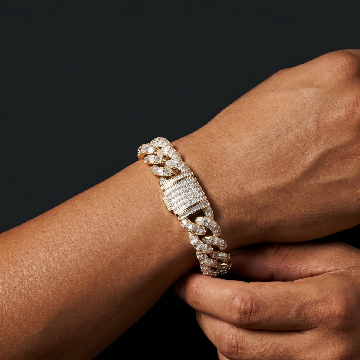 21mm All Over Baguette Miami Cuban Link Bracelet - Different Drips
