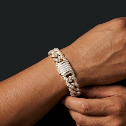 21mm All Over Baguette Miami Cuban Link Bracelet - Different Drips