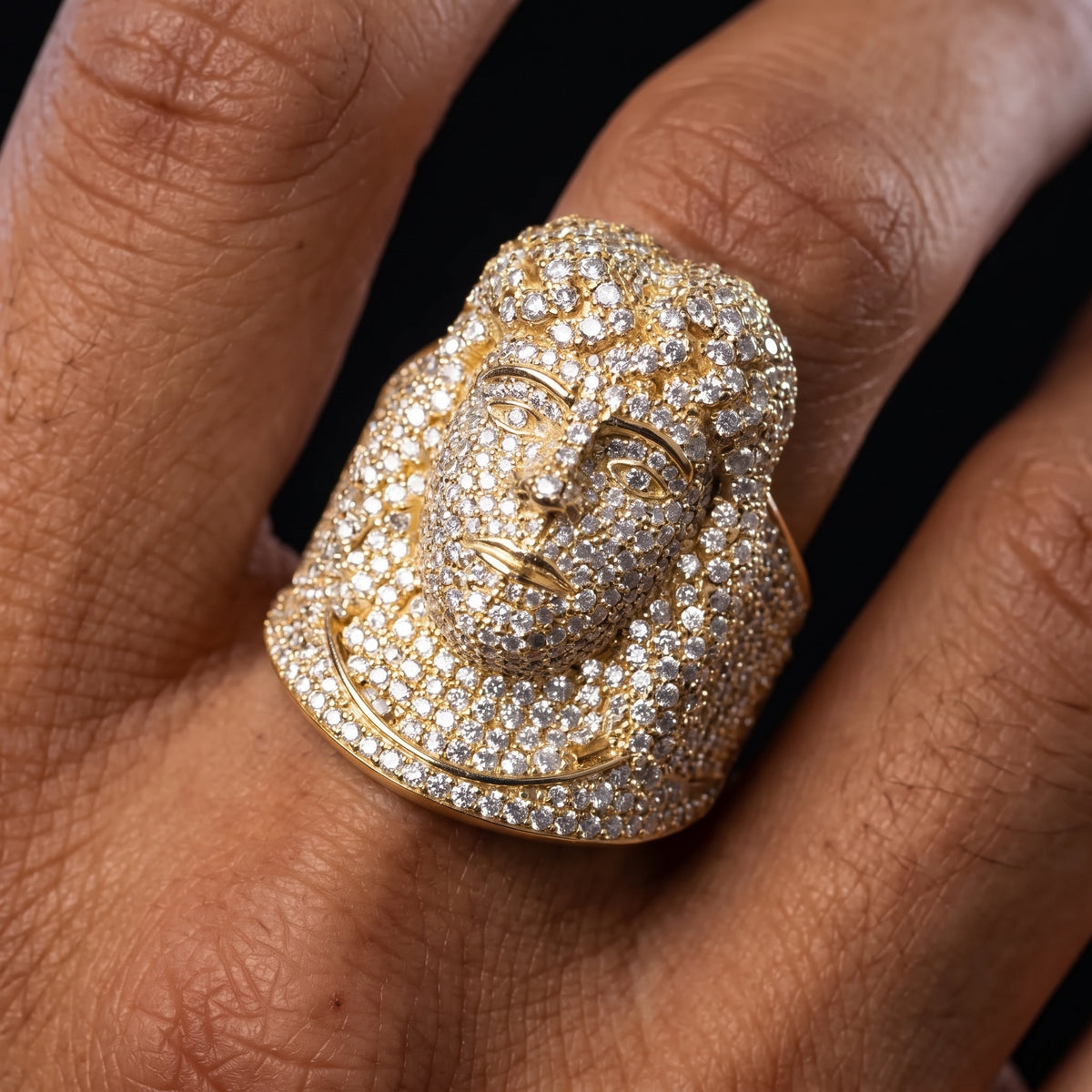 S925 Moissanite Iced Jesus Piece Ring