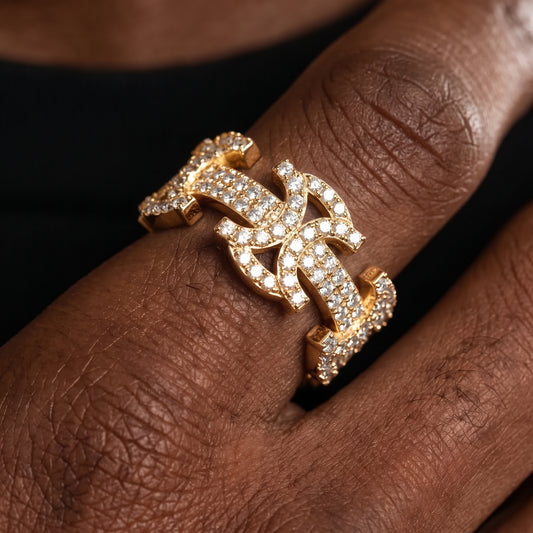 S925 Moissanite Byzantine Link Eternity Ring