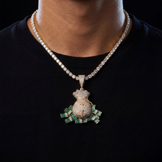 S925 Moissanite Money Bag Dollar Pendant