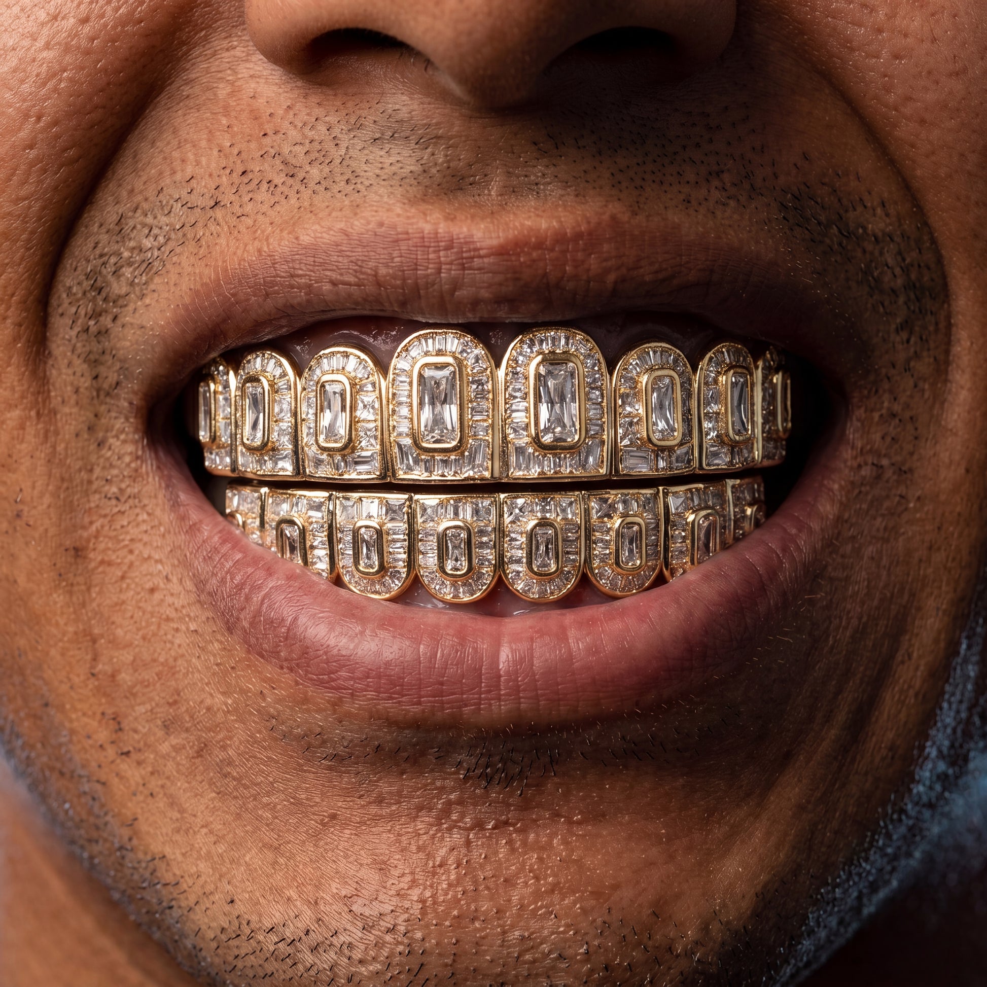 Rectangle Cut Baguette Grillz - Different Drips