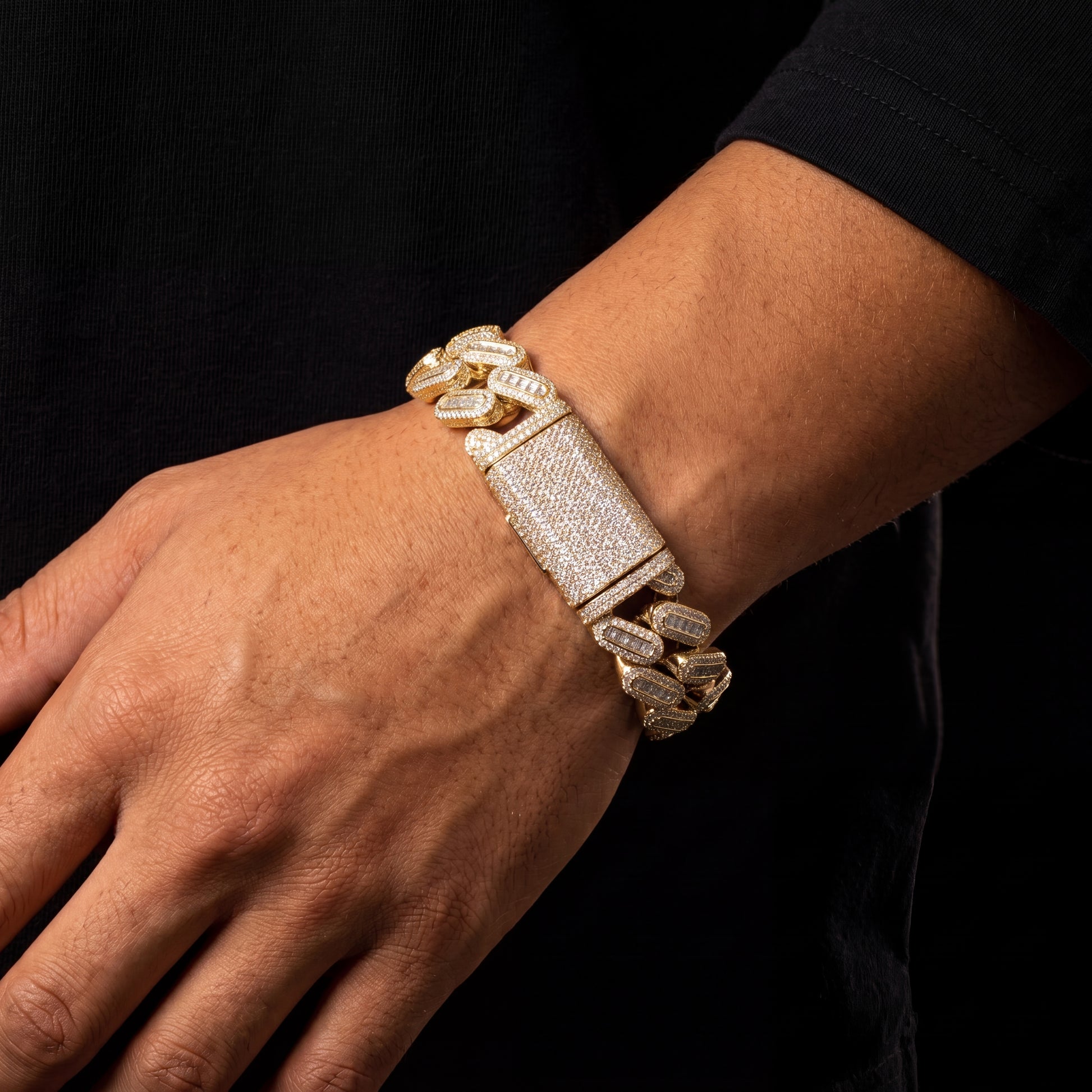 28mm Baguette Cuban Link Bracelet - Different Drips