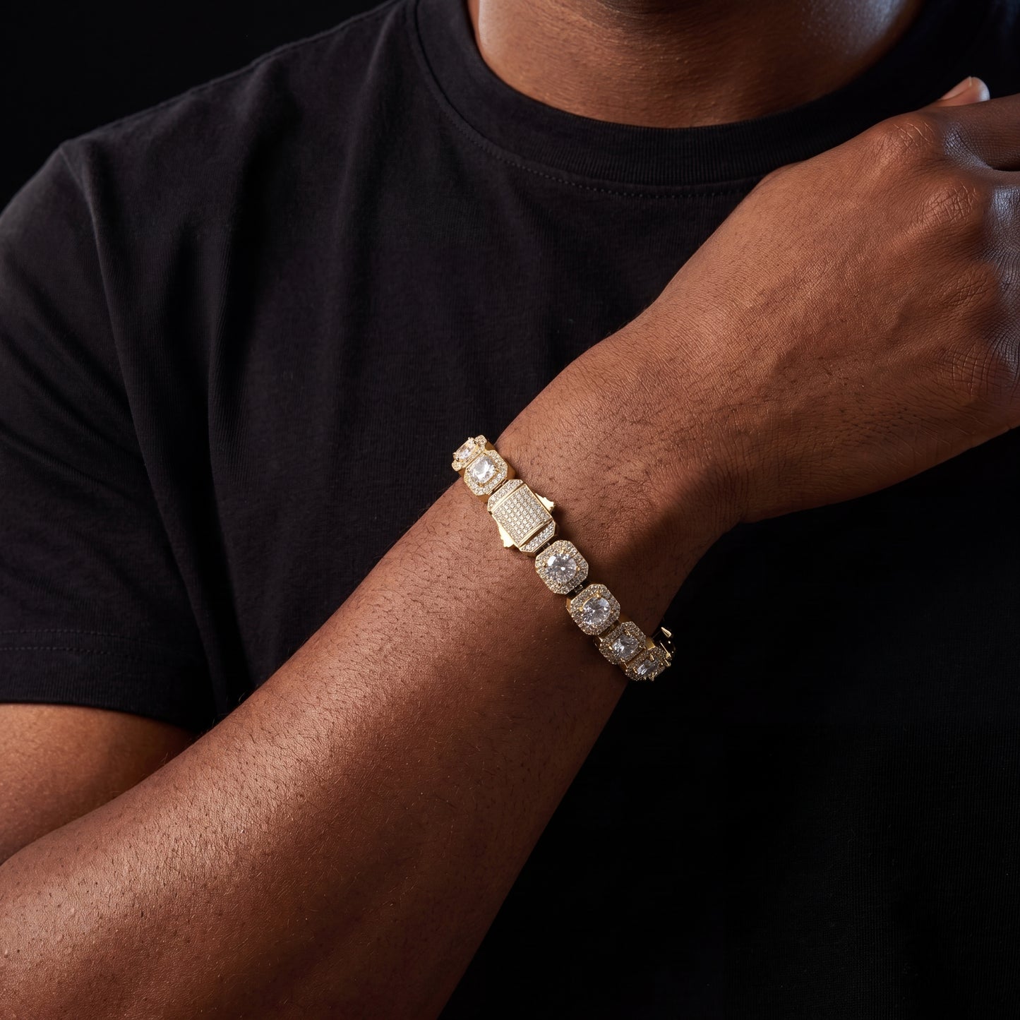 10mm Square Clustered Tennis Bracelet - Different Drips