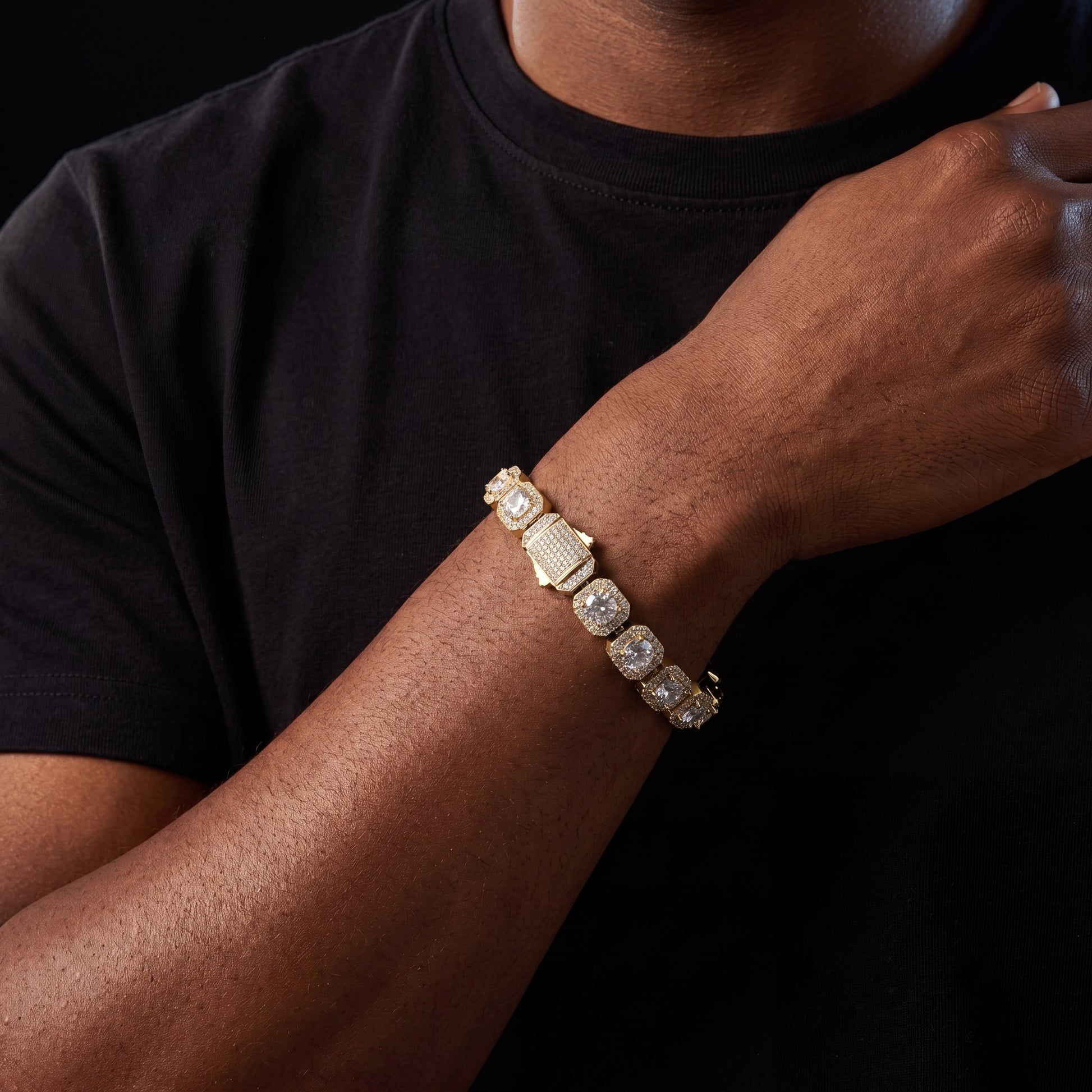 10mm Square Clustered Tennis Bracelet - Different Drips