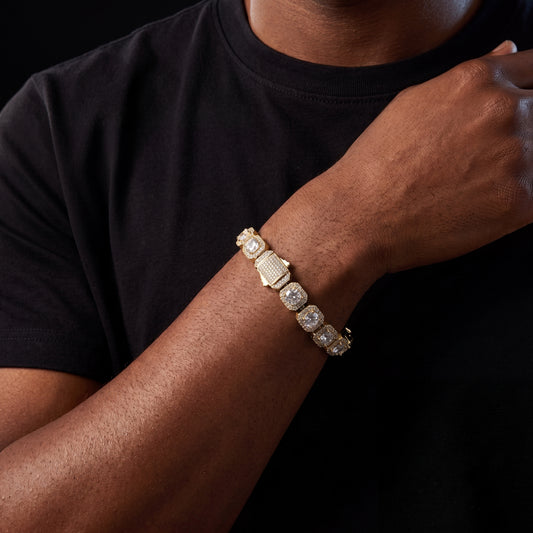 10mm Square Clustered Tennis Bracelet - Different Drips