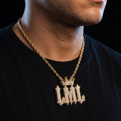 Crowned College Font Custom Letter Pendant - Different Drips