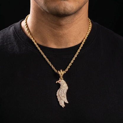 Iced Moissanite Eagle Pendant - Different Drips