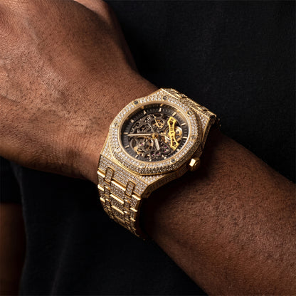 Iced Mechanical Octagonal Shaped Watch - Different Drips
