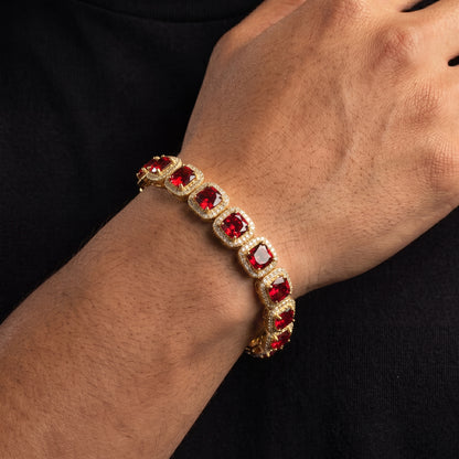 9mm Heart Clustered Tennis Bracelet - Different Drips