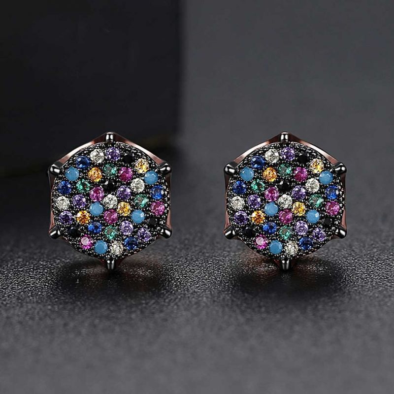 9MM Micro Pave Diamonds Stud Earrings - Different Drips