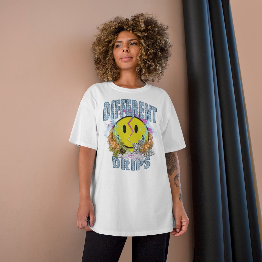 Broken Smiley Face Lightning Champion T-Shirt – Drips