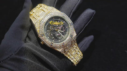 Iced Mechanical Octagonal Shaped Watch - Different Drips