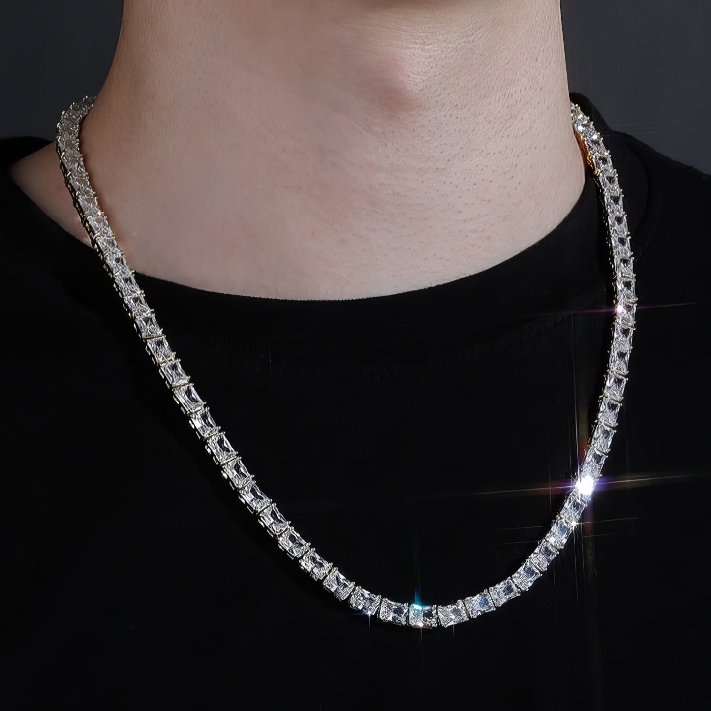 6mm Baguette Tennis Chain - Different Drips