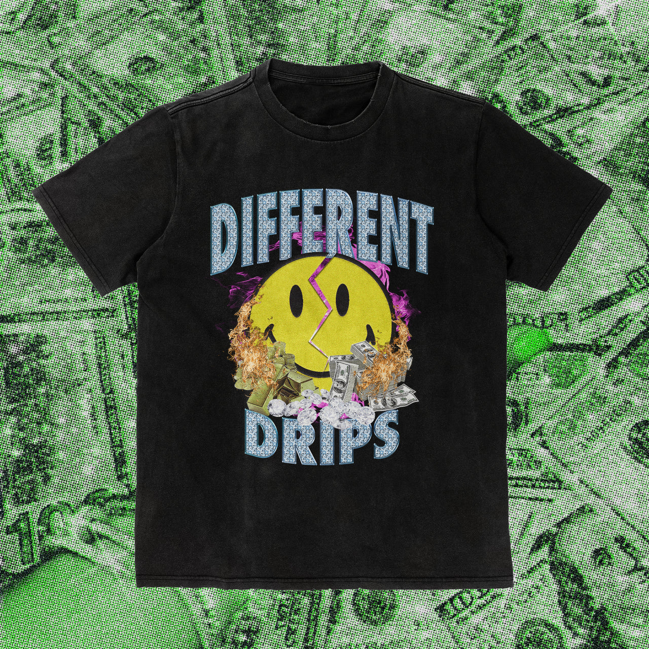 Broken Smiley Champion T-Shirt - Different Drips