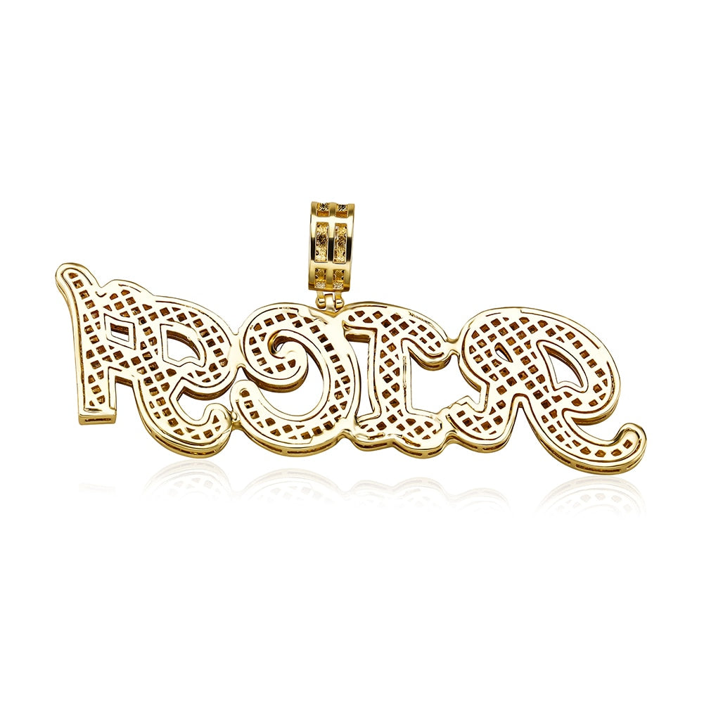 Multi-Layer Baguette Custom Letter Pendant - Different Drips