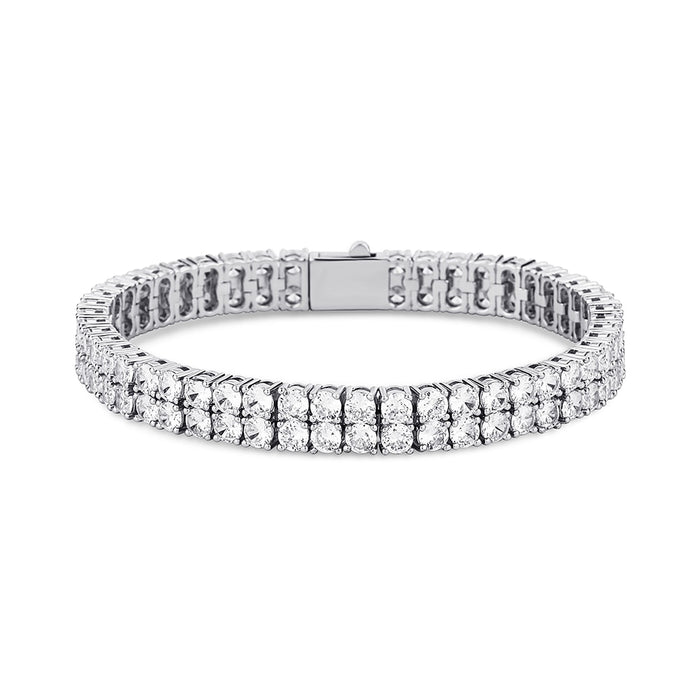 3-4mm Double Row Round-Cut Tennis Bracelet - Different Drips