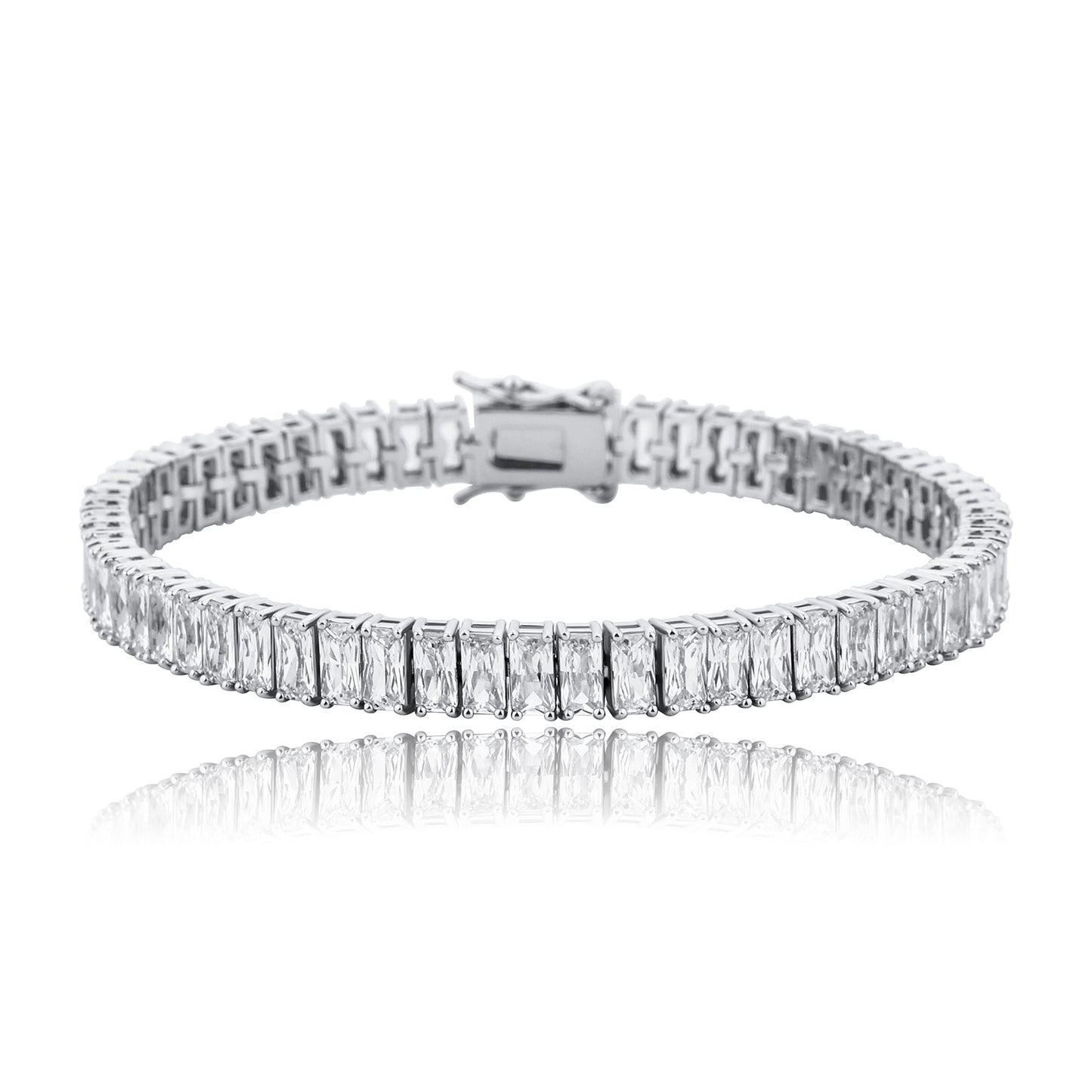 8mm Vertical Baguette Tennis Bracelet - Different Drips