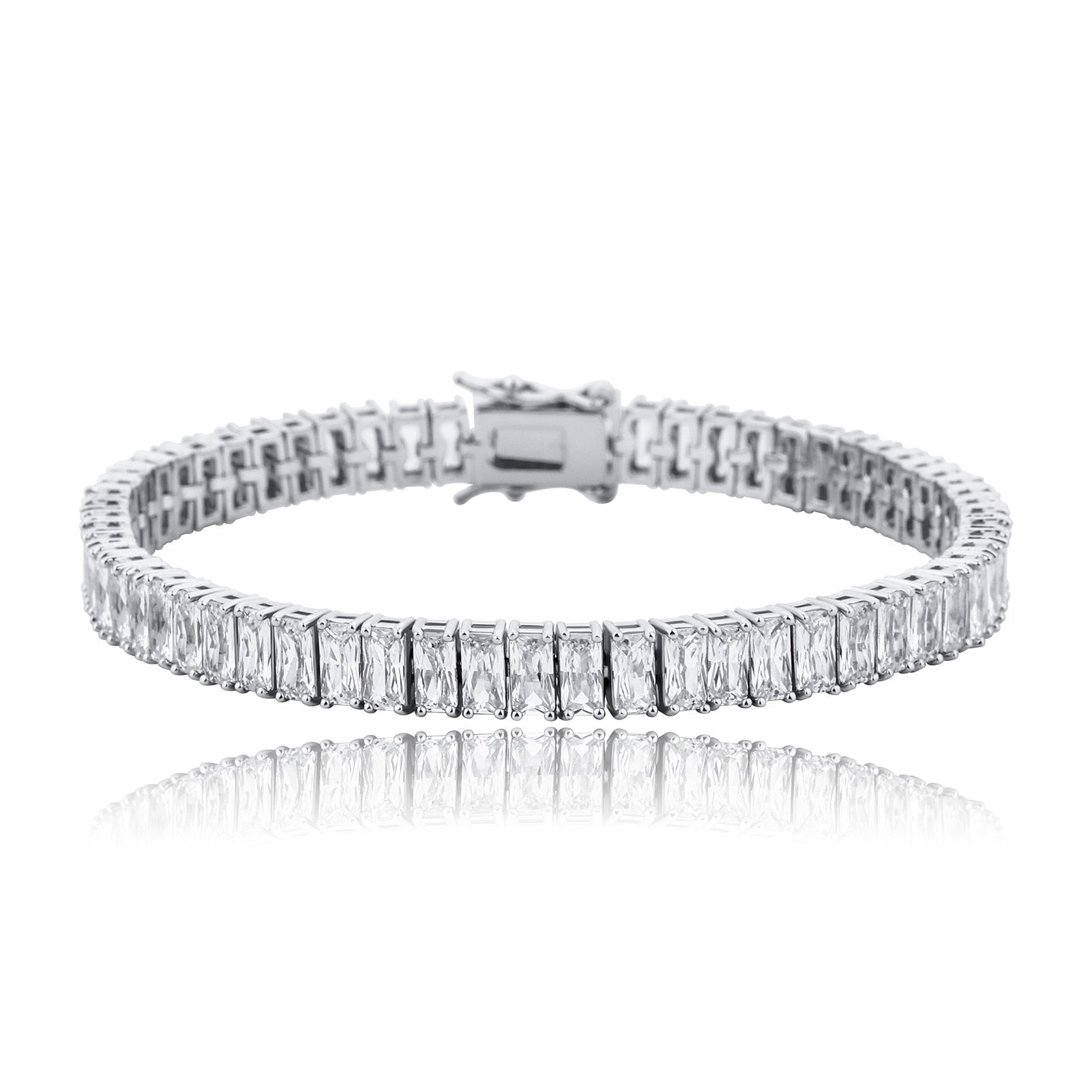 8mm Vertical Baguette Tennis Bracelet - Different Drips