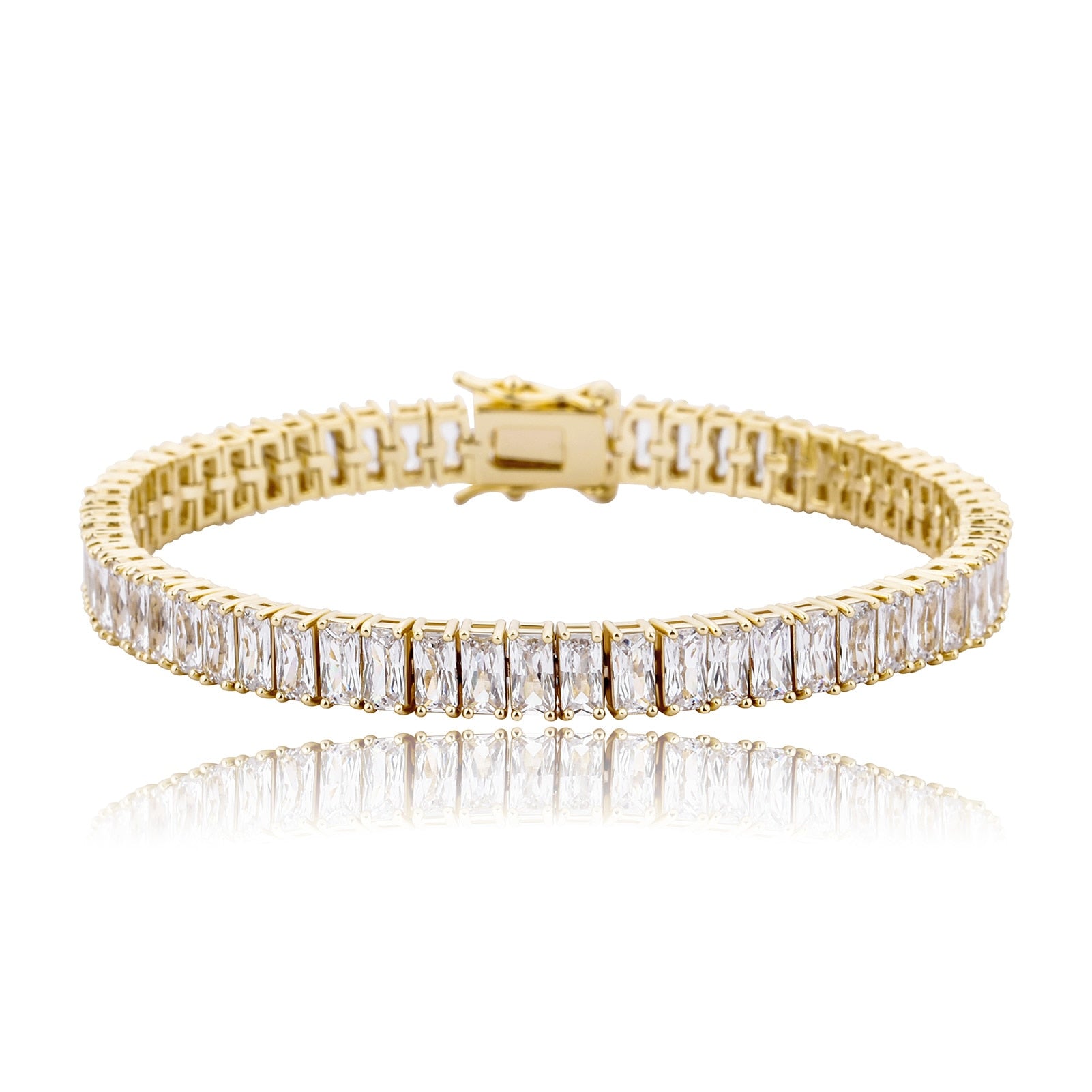 8mm Vertical Baguette Tennis Bracelet - Different Drips