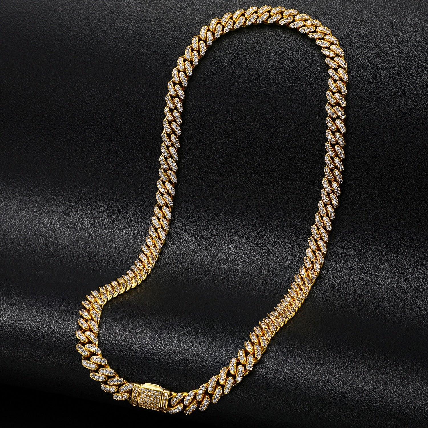 8mm VVS Moissanite & S925 Cuban Link Chain - Different Drips