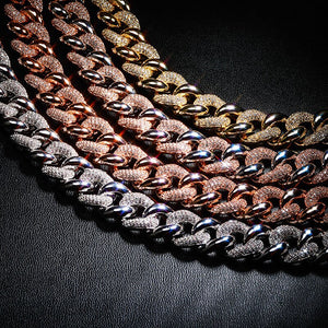 16mm Half-Iced Cuban Link Chain - Different Drips