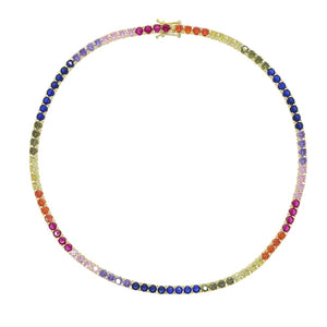 Women's 4mm Multi-Color Tennis Necklace - Different Drips