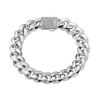 Thumbnail for 10-12mm Solid Iced Clasp Miami Cuban Bracelet - Different Drips