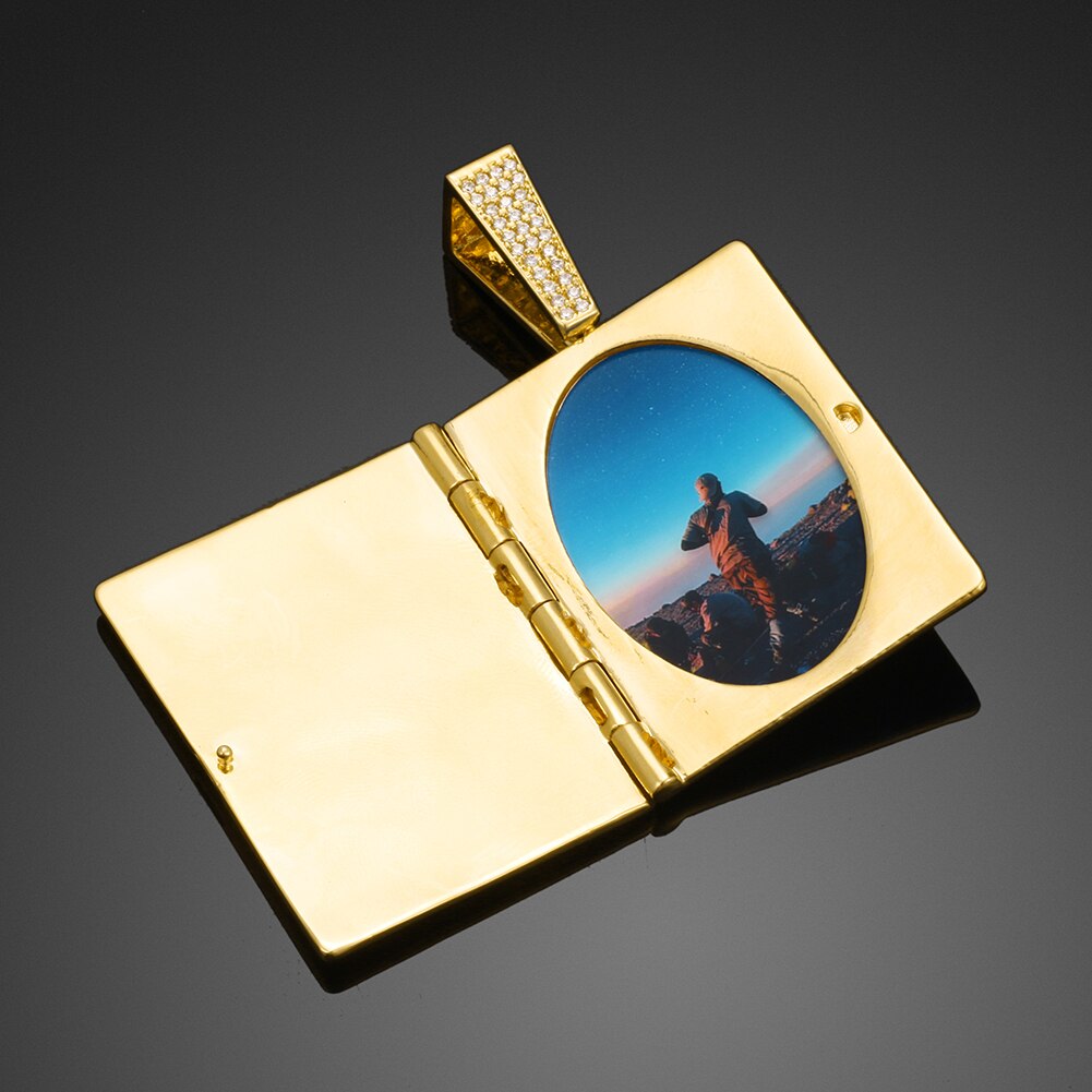 Holy Bible Book Custom Photo Pendant - Different Drips