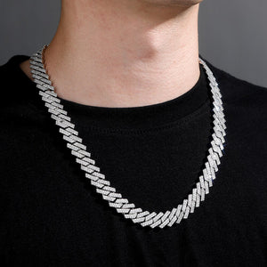 14mm Double Row  Prong Cuban Link Chain - Different Drips