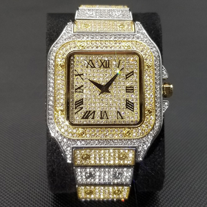 Iced Square Roman Numeral Watch - Different Drips