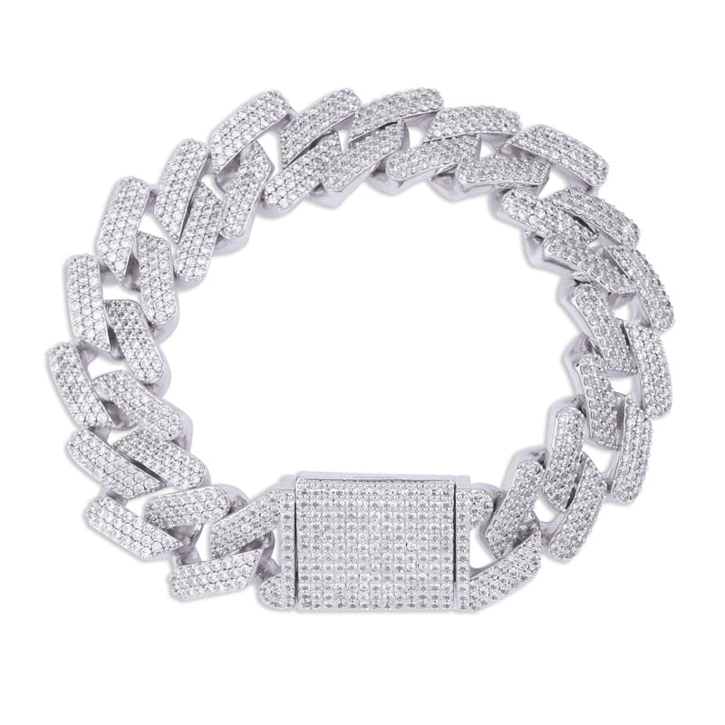 20mm Iced Out Cuban Prong Bracelet - Different Drips