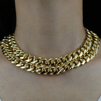 Thumbnail for Women's 14mm Cuban Necklace in Yellow Gold - Different Drips