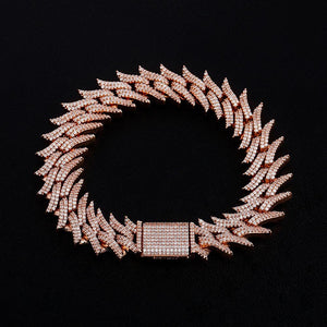 18mm Iced Out Spiked Cuban Bracelet - Different Drips