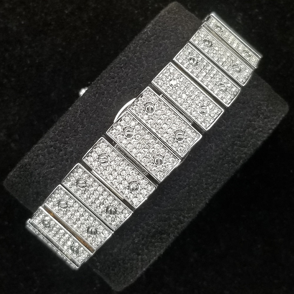 Iced Square Roman Numeral Watch - Different Drips