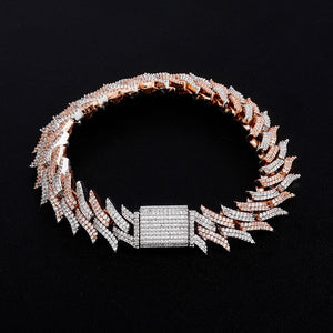 18mm Iced Out Spiked Cuban Bracelet - Different Drips