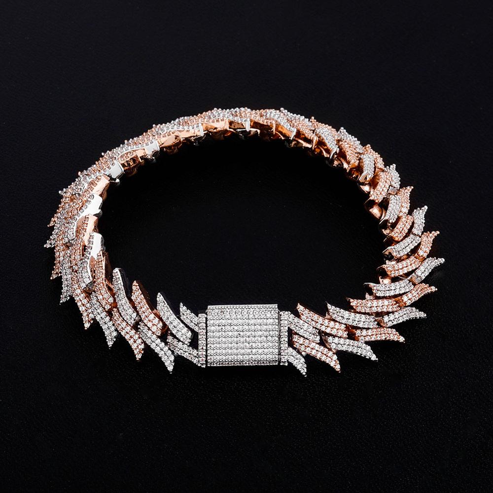 18mm Iced Out Spiked Cuban Bracelet - Different Drips