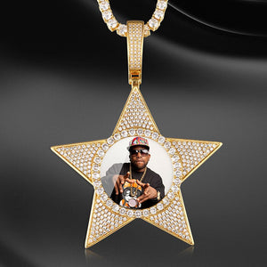 Custom Star Photo Pendant - Different Drips