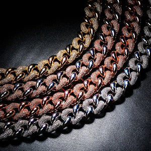 16mm Half-Iced Cuban Link Chain - Different Drips