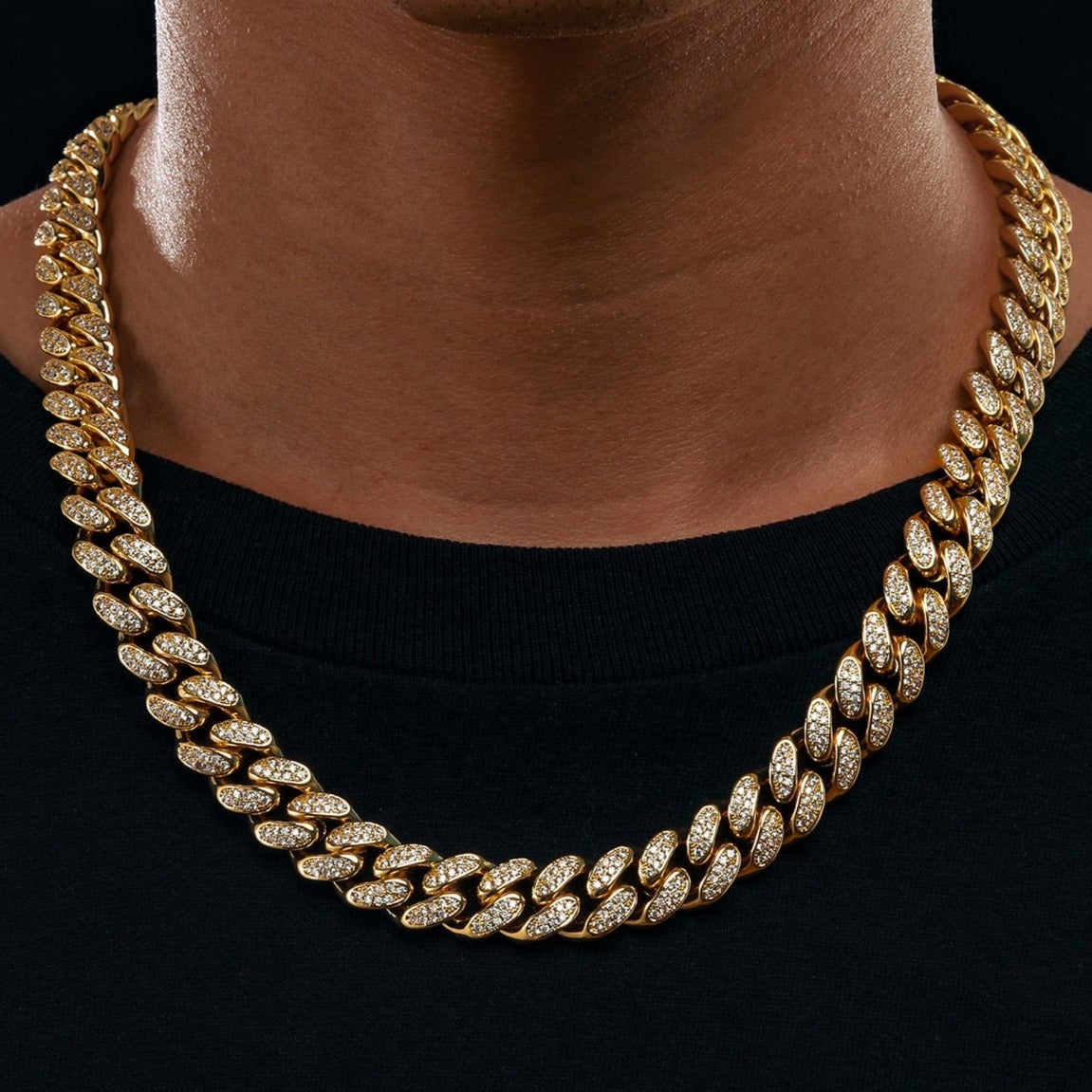 12mm VVS Moissanite & S925 Cuban Link Chain - Different Drips