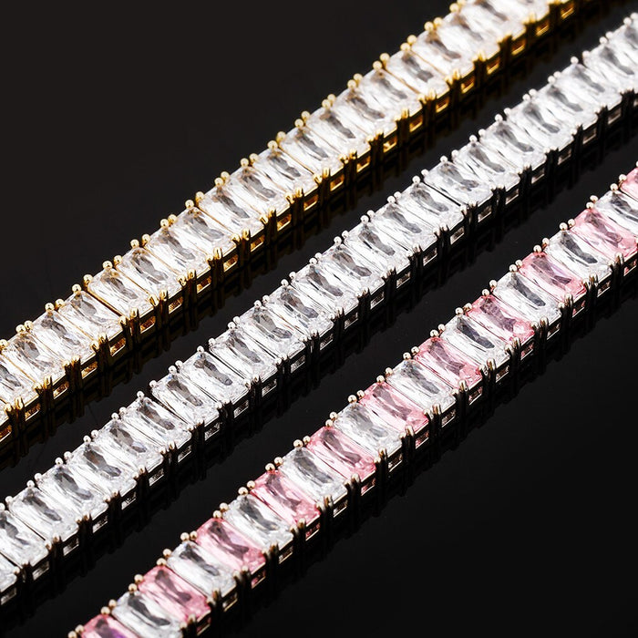 8mm Vertical Baguette Tennis Bracelet - Different Drips